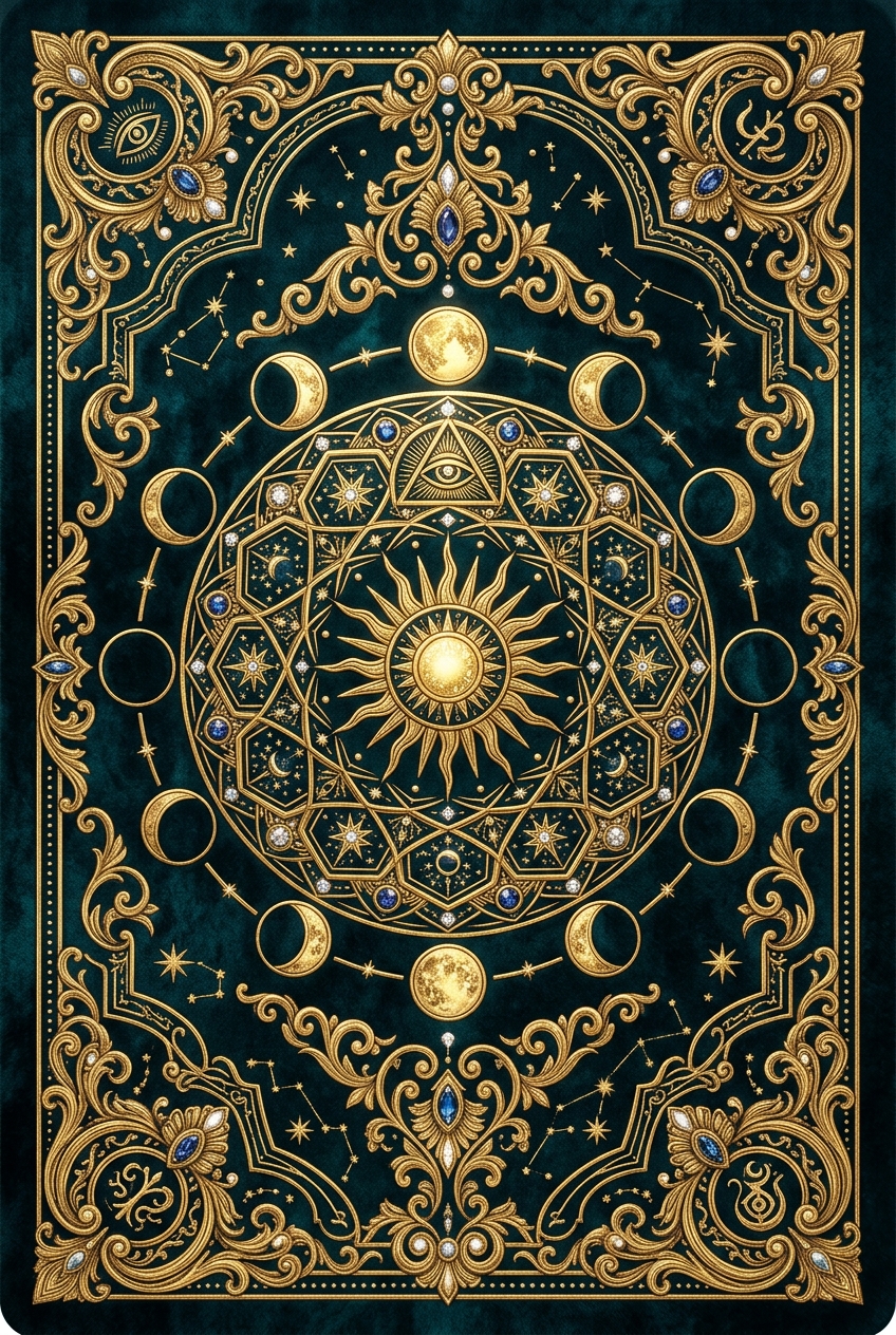 Sacred Gold Celestial Tarot Card Back